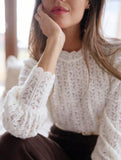 Women's layered lace fitted flared sleeve top_CWTSTL01313