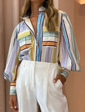 Elegant printed and painted blouse for women_CWTSTL01318