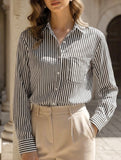 Printed Striped Cardigan Shirt for Women