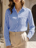 Printed Striped Cardigan Shirt for Women