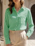 Printed Striped Cardigan Shirt for Women