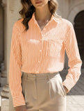 Printed Striped Cardigan Shirt for Women