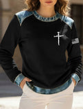 Denim Collar Patch Knit Sweater_CWTSTL01325