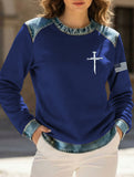 Denim Collar Patch Knit Sweater_CWTSTL01325