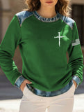 Denim Collar Patch Knit Sweater_CWTSTL01325