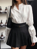 Women's casual blouse with elegant bell sleeves