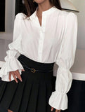 Women's casual blouse with elegant bell sleeves