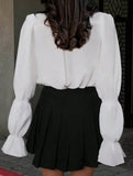 Women's casual blouse with elegant bell sleeves