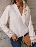 Niche V-neck lace tassel shirt, elegant and versatile
