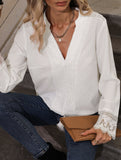Niche V-neck lace tassel shirt, elegant and versatile