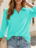 Women's Polo Shirt V-neck Mid-sleeve T-shirt