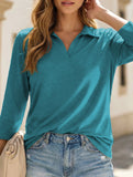 Women's Polo Shirt V-neck Mid-sleeve T-shirt