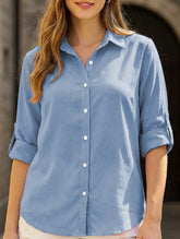Women's collared zippered pocket shirt_CWTSTL01346