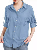 Women's collared zippered pocket shirt_CWTSTL01346