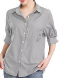 Women's collared zippered pocket shirt_CWTSTL01346