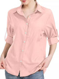 Women's collared zippered pocket shirt_CWTSTL01346