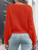Women's cross-over cropped knitted loose sweater_CWTSTL01358