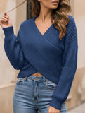 Women's cross-over cropped knitted loose sweater_CWTSTL01358
