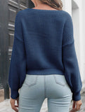 Women's cross-over cropped knitted loose sweater_CWTSTL01358