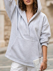 Elegant hooded V-neck women's sweatshirt_CWTSTL01375
