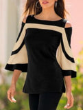 Women's Off-Shoulder Flared Sleeve Top/T-Shirt_CWTSTL01393