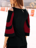 Women's Off-Shoulder Flared Sleeve Top/T-Shirt_CWTSTL01393