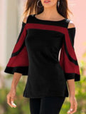 Women's Off-Shoulder Flared Sleeve Top/T-Shirt_CWTSTL01393