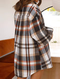 Fashionable plaid lantern sleeve shirt for women_CWTSTL01394