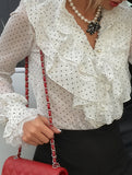 Polka Dot Loose Long Sleeve Blouse