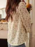 Printed Loose Lace Patchwork Blouse