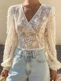 Deep V Backless Lace Fairy Crop Top