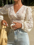 Deep V Backless Lace Fairy Crop Top