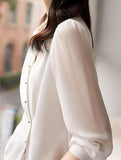 Satin Long Sleeve Button Shirt