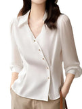 Satin Long Sleeve Button Shirt