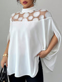 Mesh Off Shoulder Loose Blouse