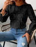 Hollow Lace Long Sleeve Shirt