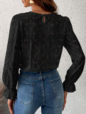 Hollow Lace Long Sleeve Shirt