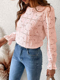 Hollow Lace Long Sleeve Shirt