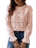 Hollow Lace Long Sleeve Shirt