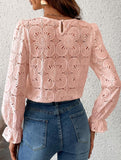 Hollow Lace Long Sleeve Shirt
