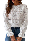 Hollow Lace Long Sleeve Shirt