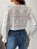 Hollow Lace Long Sleeve Shirt