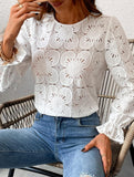 Hollow Lace Long Sleeve Shirt