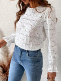 Hollow Lace Long Sleeve Shirt