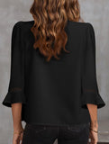 V Neck Office 3/4 Sleeve Shirt