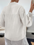 Floral Embroidery Button Shirt