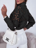 Lace Hollow Long Sleeve Shirt