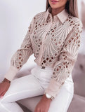 Lace Hollow Long Sleeve Shirt