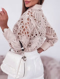 Lace Hollow Long Sleeve Shirt