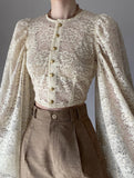 Lace Flare Sleeve Design Top